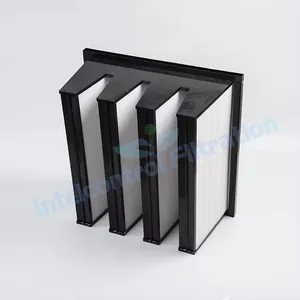 Aluminum Alloy or ABS plastic Frame W type V bank rigid combined H13 HEPA Filter