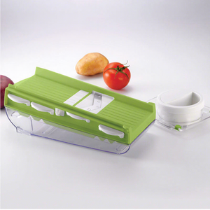 Mandoline de cuisine manuelle en acier inoxydable avec lames réglables pour couper et râper les légumes en toute sécurité - Product Image 1