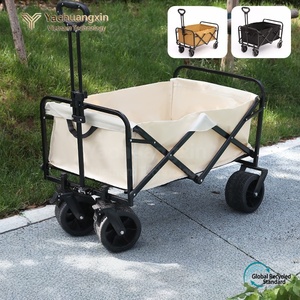 Foldable <b>Four</b>-<b>Wheel</b> Camping Cart Nylon Outdoor Shopping <b>Trolley</b> Lightweight Portable Design - Product Image 5
