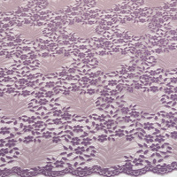 Tissu en dentelle florale en mélange de coton de luxe YY, largeur 150 cm, maille fine, couleur nude, pour abaya et kaftan haut de gamme