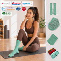 Chaussettes de sport pour femmes et jeunes filles, hiver, antidérapantes, respirantes, absorbant la transpiration, en coton/polyester/spandex, tricotées, sans couture, avec bordure solide