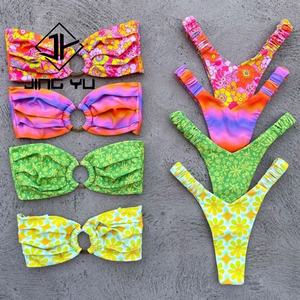 Maillot de bain de créateur, style bohème, luxe, protection UPF50+, bandeau imprimé, bikini personnalisé, maillots de bain en nylon recyclé - Product Image 2