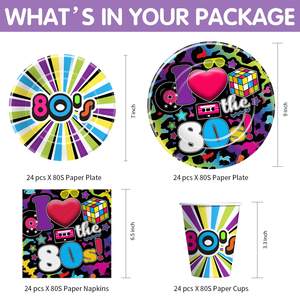 <span class=keywords><strong>Los</strong></span> suministros para fiestas temáticas <span class=keywords><strong>de</strong></span> <span class=keywords><strong>los</strong></span> 80 incluyen platos y vasos <span class=keywords><strong>de</strong></span> papel, servilletas, mantel, cubiertos, pajitas, suministros <span class=keywords><strong>de</strong></span> decoración para fiestas <span class=keywords><strong>de</strong></span> cumpleaños <span class=keywords><strong>de</strong></span> <span class=keywords><strong>los</strong></span> años 80 - Product Image 6