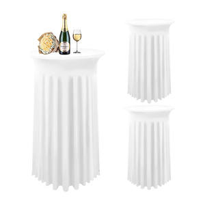 Nappe de table ronde ondulée en Spandex élastique pour la fête et la salle à manger avec fonction extensible - Product Image 2