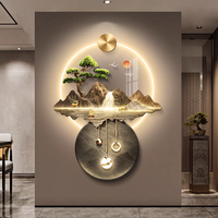 Peinture Murale en Acrylique et Cristal Gravée au Laser, Décoration LED Moderne pour Salon, Paysage Suspendu, Vente en Gros Usine