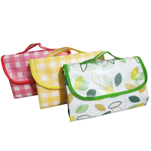 Rectangular PVC Picnic <b>Mat</b> Waterproof Outdoor <b>Mat</b> With Handle Floral Pattern All Seasons Use - Product Image 1