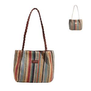 Sac fourre-tout en paille tressée grande capacité pour femme, style mode, vente en gros - Product Image 1