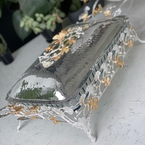 Plat de service alimentaire de luxe en acier inoxydable avec couvercles pour la décoration de mariage plats de cuisine en métal faits à la main de haute qualité - Product Image 1