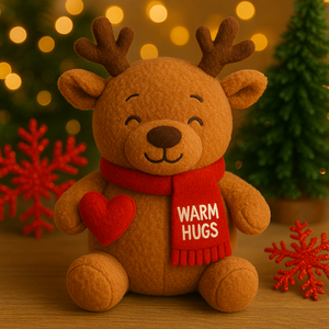 Peluches de Reno de Navidad personalizados Hug Me Reno Apoyo emocional Alivio DE LA ANSIEDAD Juguete de peluche OEM Juguete de peluche ponderado - Product Image 3