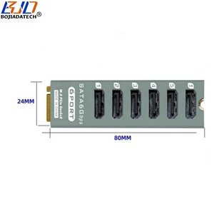 Адаптер-карта ASM1166 с 6 разъемами SATA 3.0 для интерфейса NGFF M.2 NVME Key-M, в алюминиевом корпусе, для жестких дисков - Product Image 3