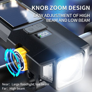 30W xe đạp phía trước ánh sáng 800m dài phạm vi dẫn ánh sáng màu đỏ khẩn cấp xoay Zoom năng lượng mặt trời sạc xe đạp ánh sáng <span class=keywords><strong>MTB</strong></span> gắn ban đêm cưỡi - Product Image 4