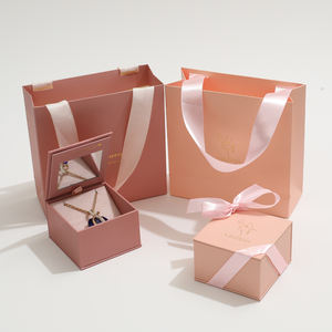 Caja de Joyería con Espejo y Logotipo Personalizado, Diseño de Empaque de Cartón, Cajas de Regalo para Juego de Joyería, Collar y Anillo, con Bolsa - Product Image 5