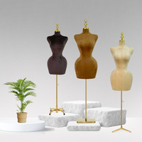 Mannequin de présentation demi-corps féminin adulte, grande taille, type épingle, en tissu, avec hanches généreuses et taille fine, pour l'affichage de vêtements et accessoires de table, style européen-américain BBL