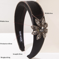 Diadema Vintage Barroca con Pedrería Floral, Diseño Irregular con Textura, Accesorio de Cabello de Lujo para Peinados Diarios