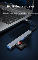 Adaptateur Type-C 3.0 Hub USB C Lecteur de Carte SDTF Convertisseur de Téléphone Portable Ordinateur Portable Station d'Accueil Multifonctionnelle