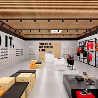 Présentoir mural métallique pour magasin de sport : maillots de basketball, ballons de sport, baskets, vêtements d'entraînement, articles de sport