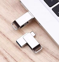 Promosi USB 3.0 tipe-c putar Metal Thumb Drive 8GB-128GB warna khusus