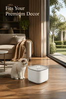 Fontaine à eau intelligente ovale en PP pour animaux de compagnie avec filtration automatique, circulation d'eau fraîche, protection contre l'ébullition à sec, capacité de 3L pour chiens et chats