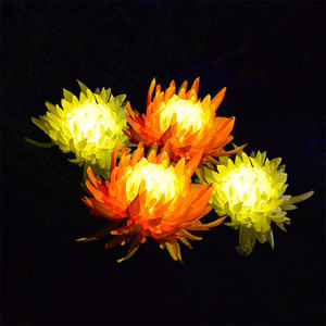 Cambia <span class=keywords><strong>colore</strong></span> schiarire crisantemo rosa fiori di plastica solare Led giardino palo luce esterna impermeabile lampada da giardino - Product Image 3