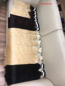 Extensions de cheveux humains 100% vierges Remy, 8-40 pouces, lisses crépus, double trame, fabriquées à la machine - Product Image 2