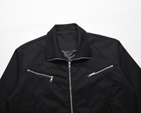 Veste Parker courte en laine unisexe Cardigan à fermeture éclair court de haute qualité avec logo teint dans la couleur pour la saison de printemps