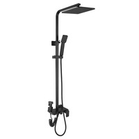 Robinet de douche mural moderne Weihao en acier inoxydable 304, finition laiton, robinet de baignoire trois pièces, système de douche double fonction
