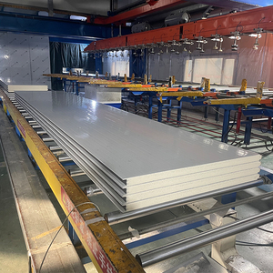 แผ่นหลังคาโรงงานแบบแซนวิช โพ<span class=keywords><strong>ล</strong></span>ียูรีเทนกันความร้อน ทนไฟ เป็นมิตรกับสิ่งแวด<span class=keywords><strong>ล</strong></span>้อม แบบสองชั้น สำหรับห้องเย็นและโรงงาน - Product Image 4