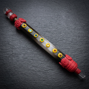 Supplier of Black Agate Double Ball Chakra Tibetan <b>Wands</b>-Carved Engraved Love Theme From Gujarat for Sale - Product Image 2