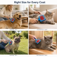 Ensemble de brosses démêlantes pour animaux de compagnie, 3 tailles, picots métalliques denses, pointes protectrices blanches pour le toilettage des chiens, chats et chevaux, élimination des poils et démêlage