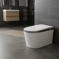 G002 Toilette intelligente murale suspendue Toilette électrique avec lumière en acier inoxydable Luxe