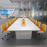 Ensemble de table et de chaises de conférence en bambou Yinli, design moderne, mobilier de bureau pour salles de conférence, réception d'entreprise, chaises blanches