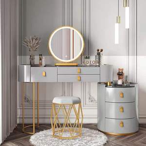 Muebles de Dormitorio Inteligentes, Modernos y Sencillos, Mesa de Maquillaje Multifuncional Estilo Princesa con Gabinete Lateral y Espejo Inteligente - Product Image 4