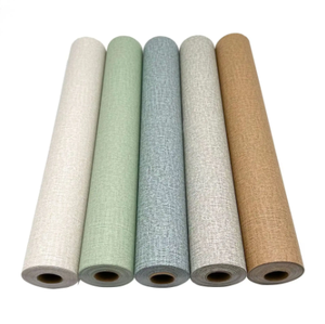 Rollos de pegatinas de pared de lino suave impermeables de alta calidad para decoración del hogar, papel tapiz autoadhesivo grueso de 50cm * 9m - Product Image 2