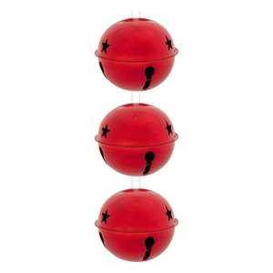 Juego de 3 Sonajeros de Metal Rojo Pulido, Diám. 8 cm - Product Image 1