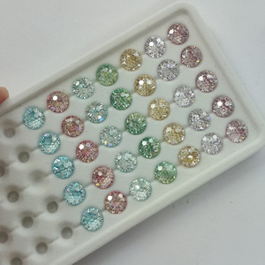 All'ingrosso di forma rotonda colorato placcatura di colore pietre speciali fuochi d'artificio taglio pietra di zirconi cubici sciolti - Product Image 3