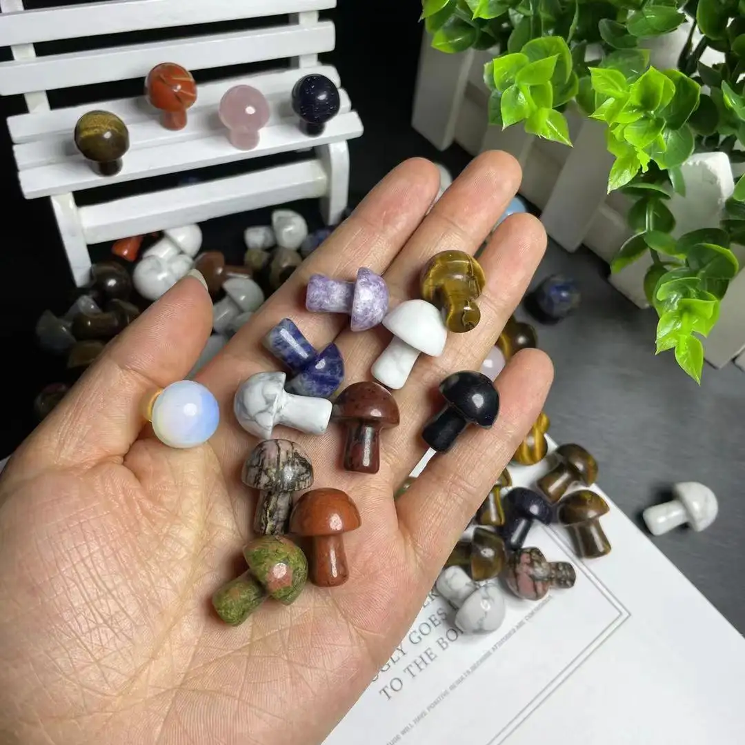 Cristales naturales de ópalo, Ojo de Tigre, musgo, ágata, seta fengshui, artesanía popular, piedra de recuerdo, regalos baratos