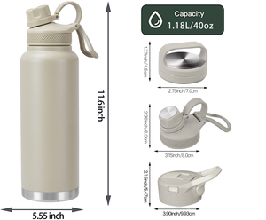 Botellas de Agua Deportivas de Lujo de 40 oz, de Doble Pared, para Gimnasio y Exteriores, con Logotipo Personalizado - Product Image 2