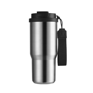 Custom Logo Stainless Steel Vacuum Insulated Travel Tumbler with Straw <b>Tea</b> <b>Infuser</b> Leakproof Lid and Wrist Strap - Product Image 1