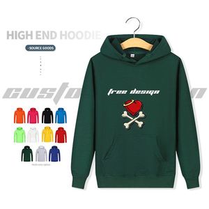Sweat à capuche unisexe d'hiver en polaire polyester/coton épais et lourd, coupe oversize, avec impression sérigraphique et logo personnalisé, vente en gros - Product Image 1