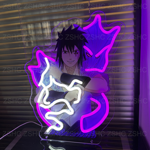 Letrero Led de luces de neón de Anime con estampado UV de negocios personalizado de buena calidad al por mayor para decoración del hogar, letrero de neón de dibujos animados, luz con logotipo - Product Image 1