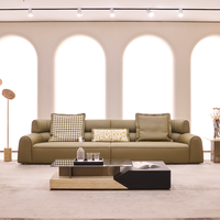 Canapé modulaire sectionnel moderne en cuir véritable 3 places de taille moyenne avec pieds en acier inoxydable pour salon - Design durable