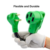 S22 RV Kabel Adaptor Dogbone NEMA TT-30P Ke 14-50R 12 Inci 30A Kabel Adaptor Laki-laki Ke 50A Perempuan untuk RV dan Trailer