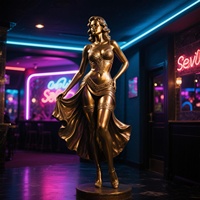 Sculpture de femme sexy en bronze moderne, artisanat captivant, couleur et taille personnalisables, objet d'art de luxe 3D