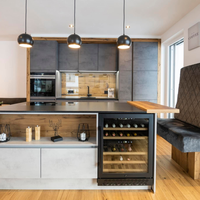 Meuble de cuisine modulaire de luxe moderne sur mesure avec tiroirs à fermeture douce et armoire de rangement de haute qualité