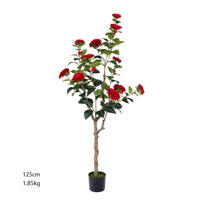 Planta Artificial de Camelia en Maceta de Plástico de 3 a 6 pies para Decoración de Interiores, Oficina, Jardín, Hogar, Árboles Artificiales, Plantas Artificiales