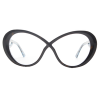 Visualmate Monture de lunettes unisexe de haute qualité, ronde irrégulière, transparente, anti-lumière bleue, en acétate, Montature Per Occhiali