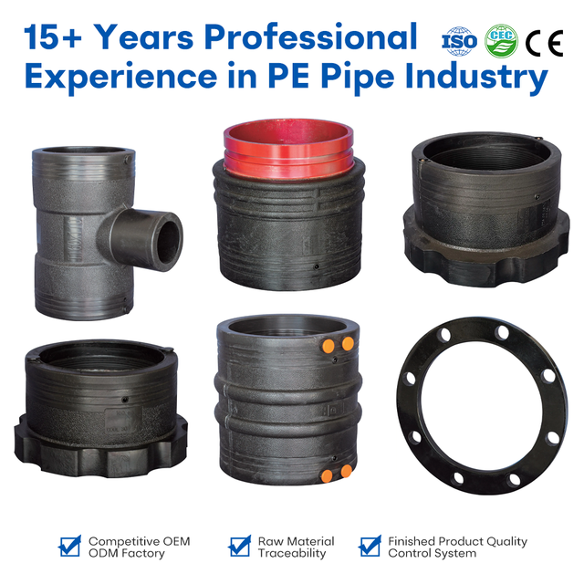 Polypropylene High Pressure Pipe Fitting Smooth Surface Weld Socket fusion Equal Tee 3-way Elbow Electrofusion for Farm