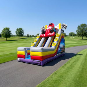 Structure gonflable commerciale à double piste avec toboggan et mur d'escalade, idéale pour les fêtes en extérieur et <span class=keywords><strong>la</strong></span> <span class=keywords><strong>location</strong></span> de jeux pour enfants - Product Image 1