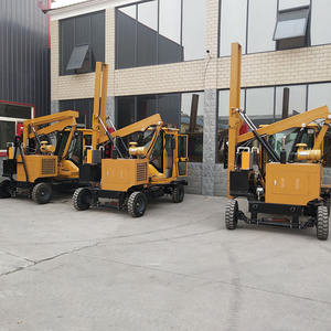 เครื่องตอกเสาเข็มรั้วกั้นถนนแบบมีล้อ เครื่องเจาะรั้วกั้นถนน เครื่องสั่นสะเทือน เครื่องตอกเสาเข็ม ราคา - Product Image 3