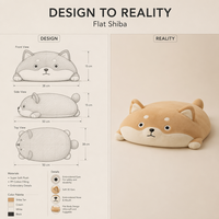 Ultra Weiches Kawaii Flaches Shiba Inu Plüschtier in Liegeposition für Ästhetische Raumdekoration Geburtstagsgeschenk